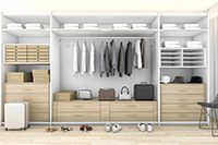  Open closet concept; storage utility; hangers; closet displays; two tone closet ideas
