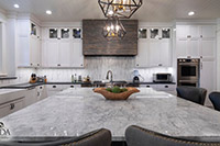 Dual color countertops kitchen, contrast kitchen